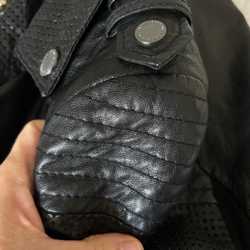 BGBC Black Belted Leather Motorcycle Woman Jacket XS - Picture 7 of 13